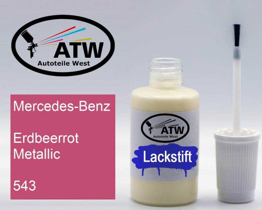 Mercedes-Benz, Erdbeerrot Metallic, 543: 20ml Lackstift, von ATW Autoteile West.